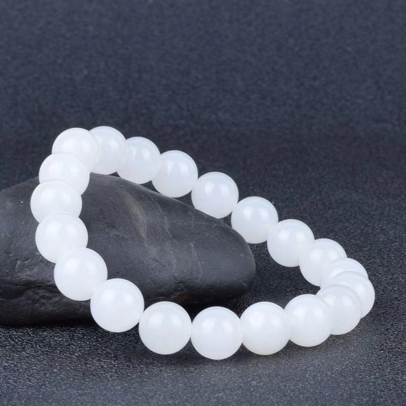Genuine Natural White Jade Bracelet