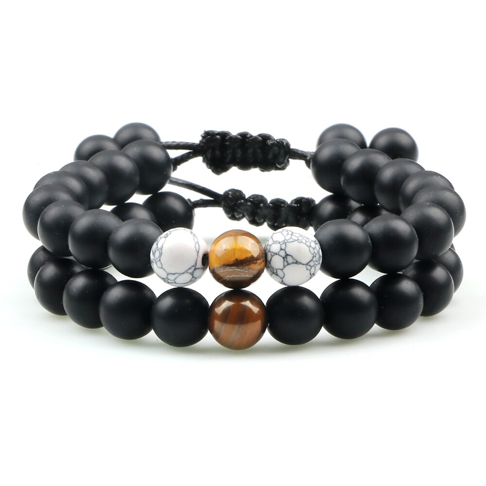 Adjustable Braided Natural Stone Beads Bracelets