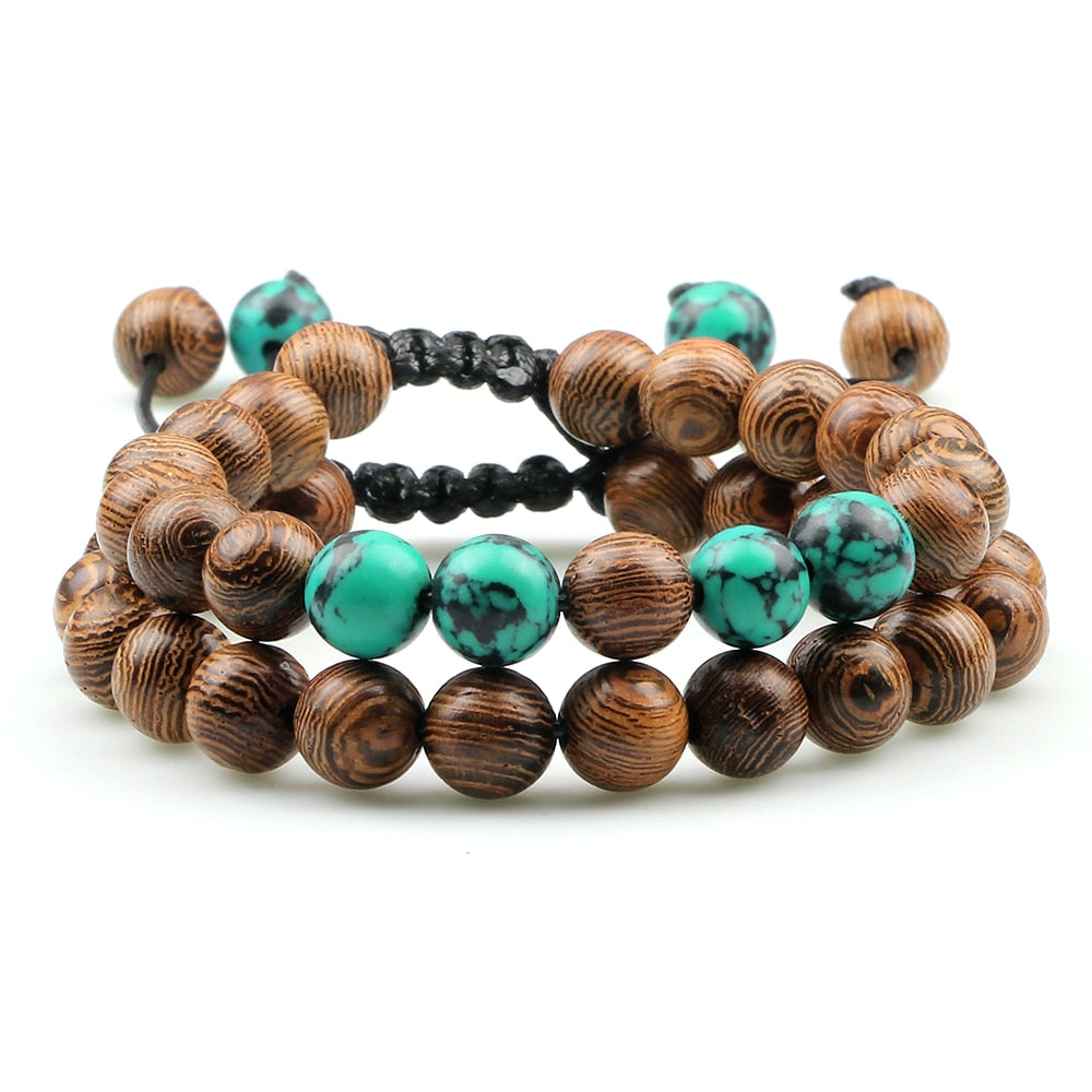 Adjustable Braided Natural Stone Beads Bracelets