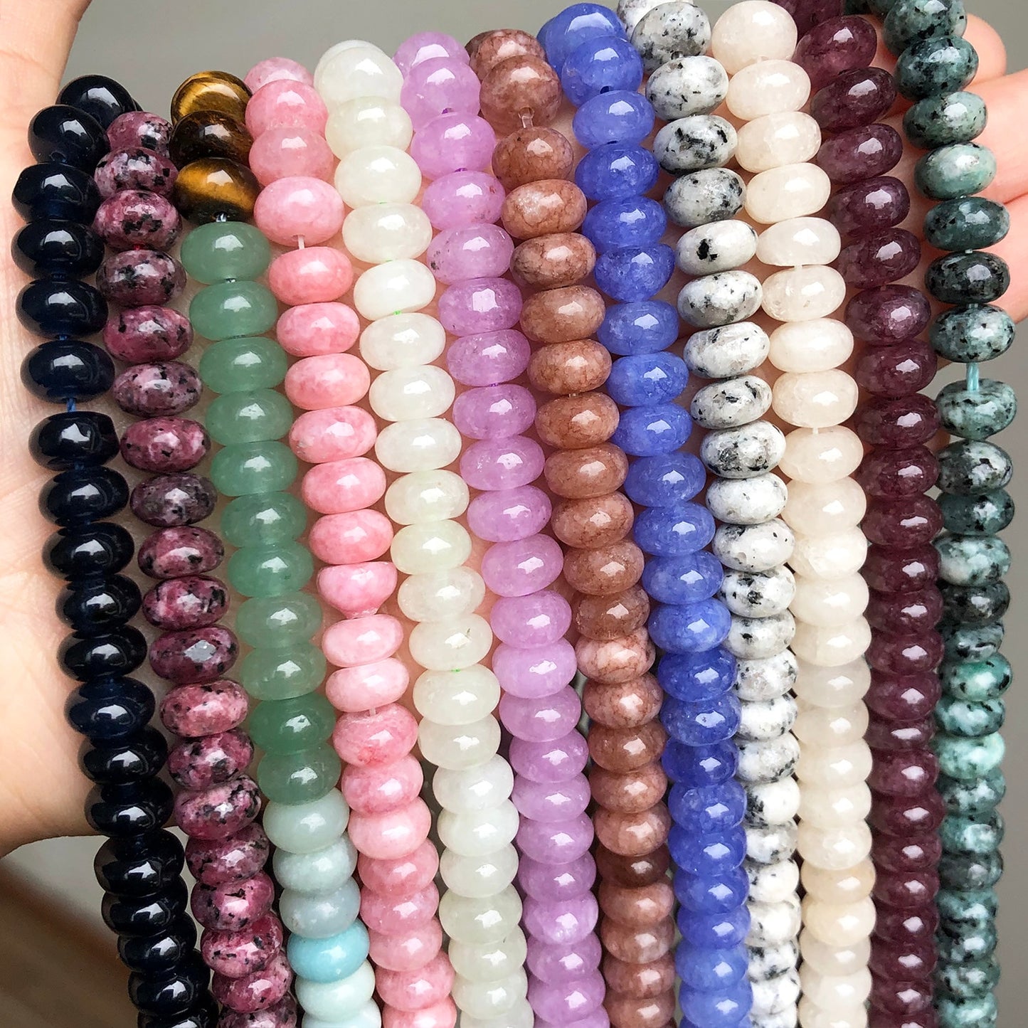 Natural Rondelle Stone Beads 5*8mm Jaspers Angelite