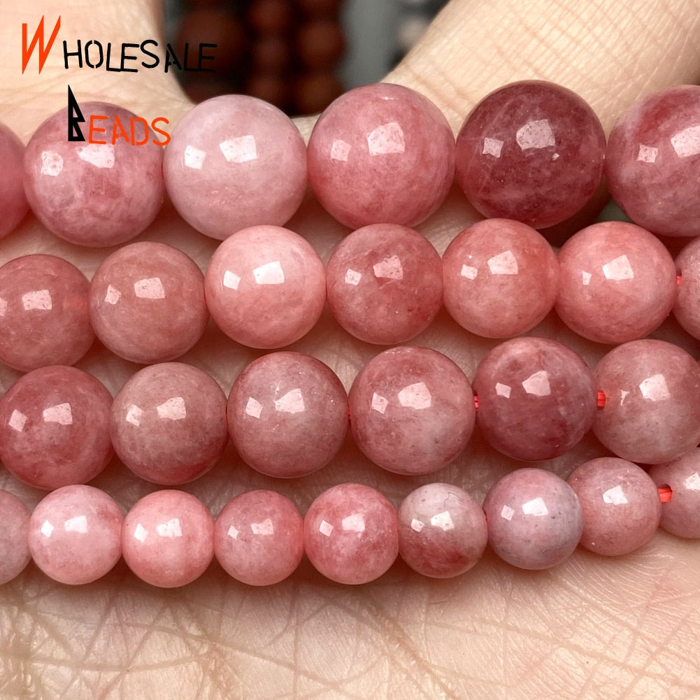 Natural Stone Aquamarines Chalcedony Jades Pink