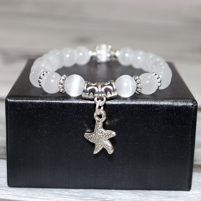 Cat Eyes Stone Bracelet For Women Cute Starfish