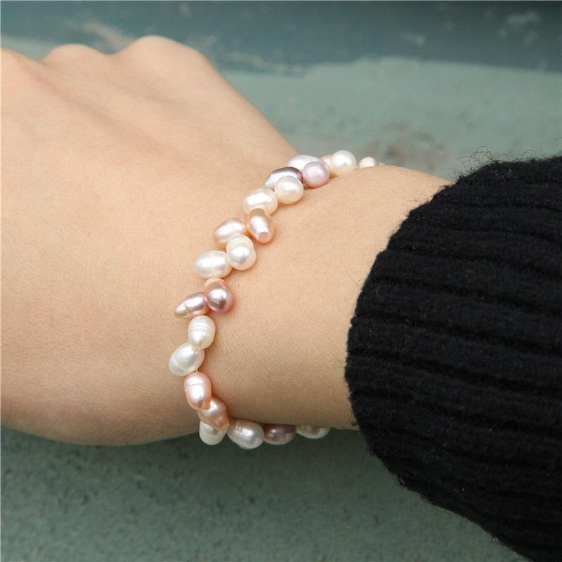 Natural Freshwater Pearls Bracelets Women Bangles