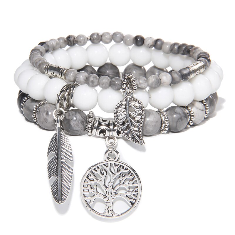 Bracelets Set Natural Healing Energy Labradorite Beads