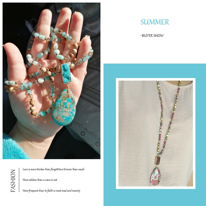 Bohemian Jewelry Natural Random Shape Stones With Druzy