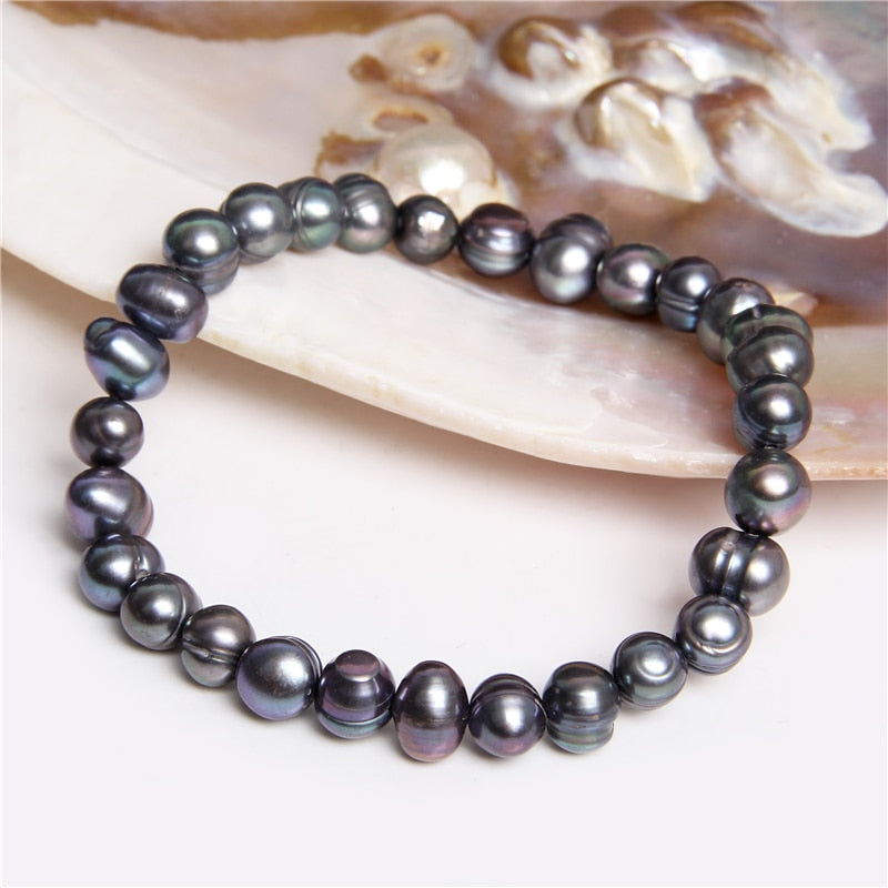 Baroque Black Pearl Bracelet Genuine Natural Pearls
