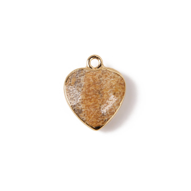 Faceted Heart Shape Natural Tiger Eye Stone Pendants