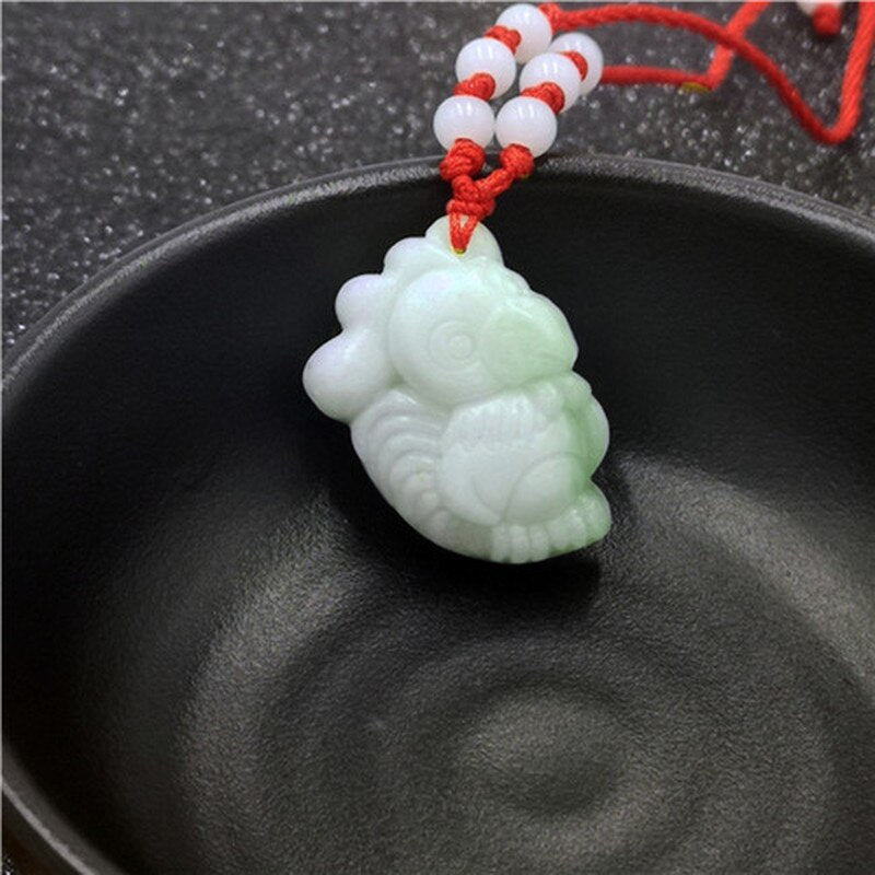 White Jade Zodiac Pendant Natural Animal Necklace