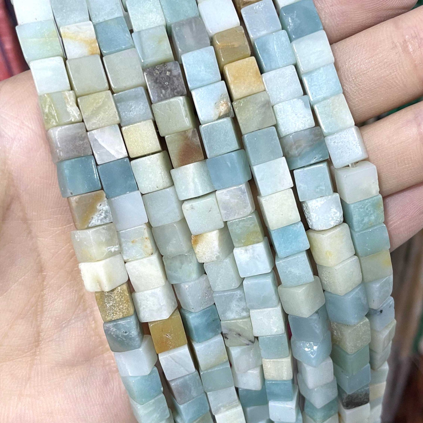 Amazonite Stone Spacer Beads For Jewelry Making Charm