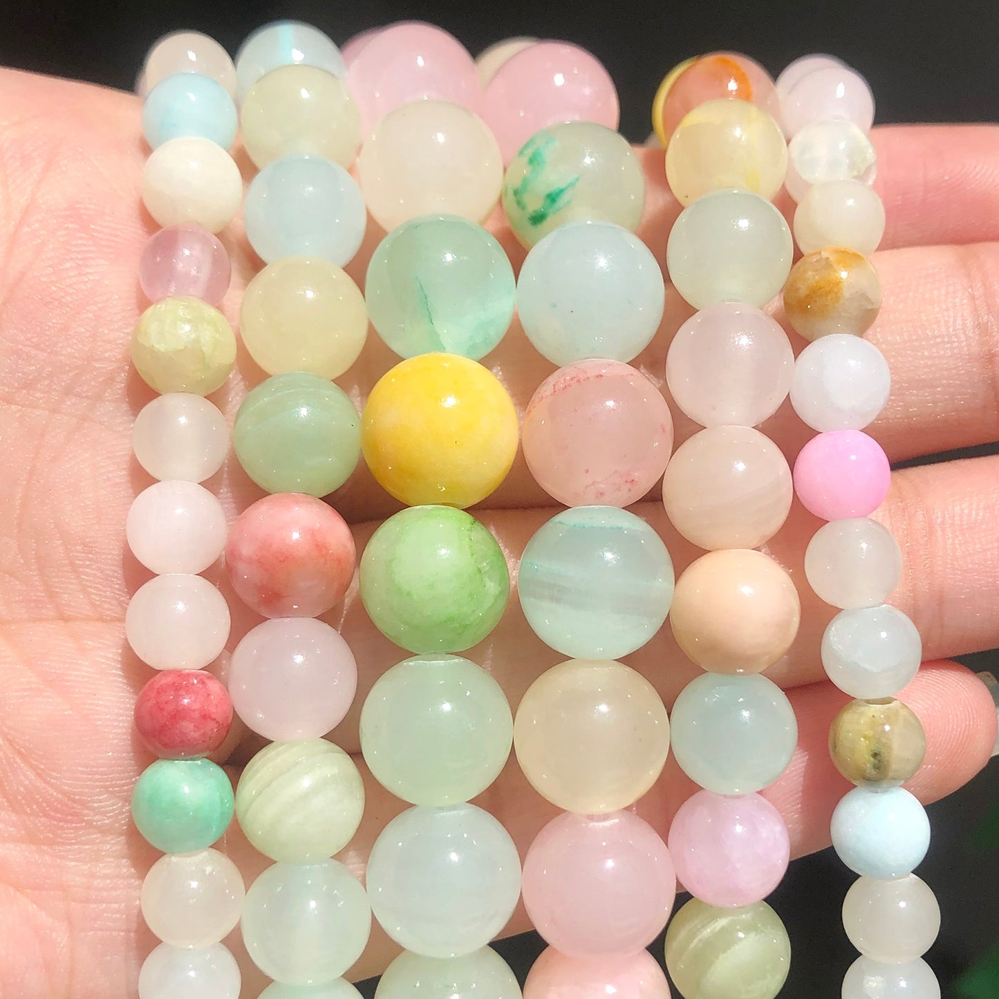 Corlorful Jade Chalcedony Beads Natural Stone