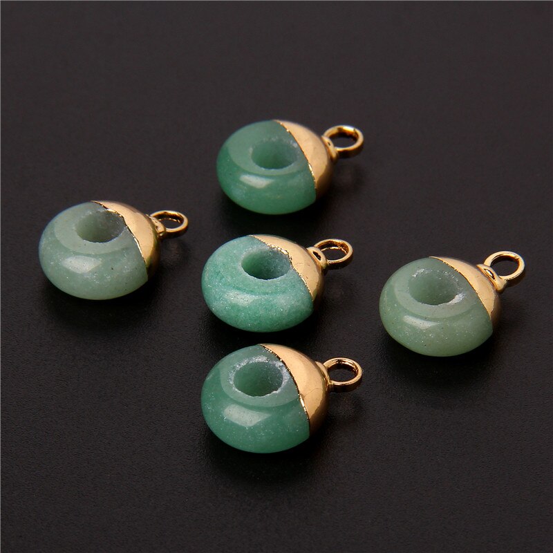 Big Hole Round Stone Beads Charms Jades