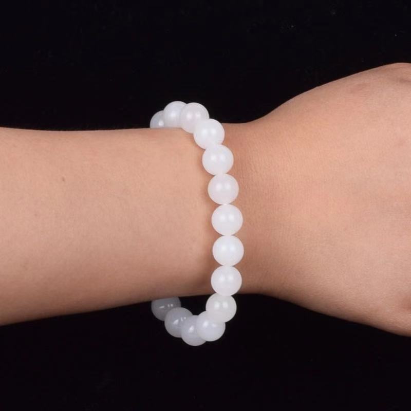 Genuine Natural White Jade Bracelet