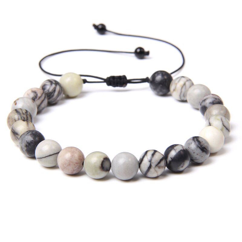 Adjustable Natural Stone Bracelet women Men Minimalist