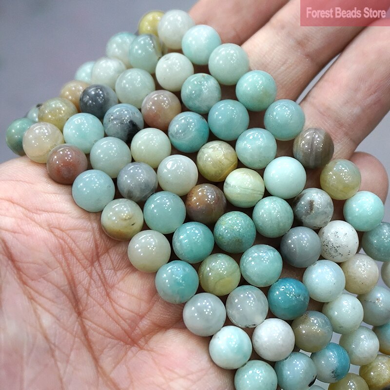 Natura Mixed Amazonite Loose Round Beads
