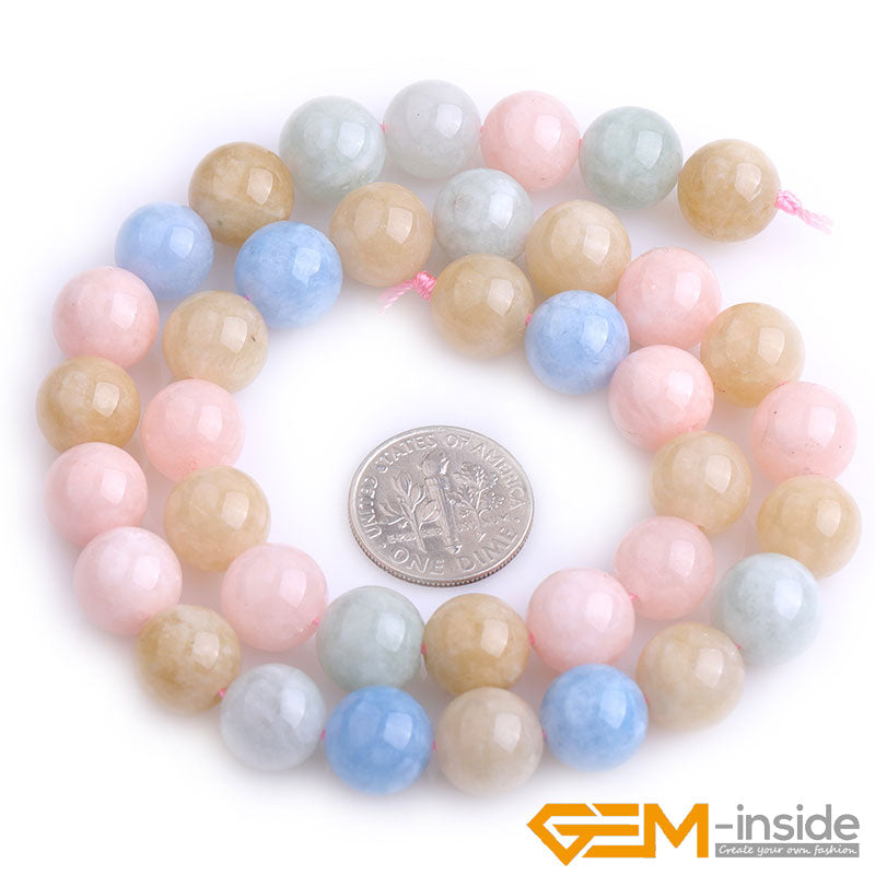 Multicolor Morganite Morgan Jades Round Bead