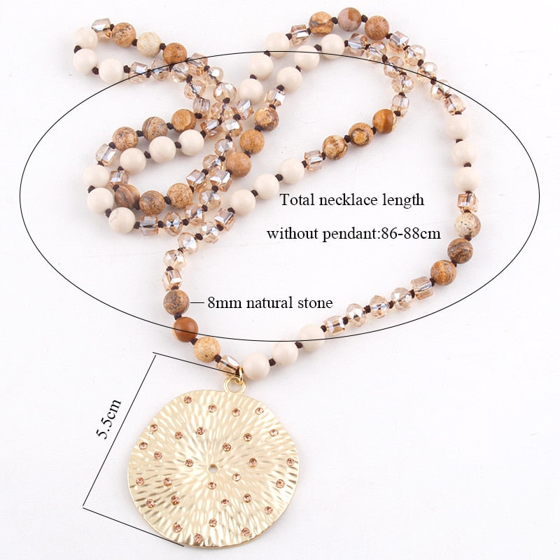 Fashion Bohemian Jewelry Natural Stones With Glass