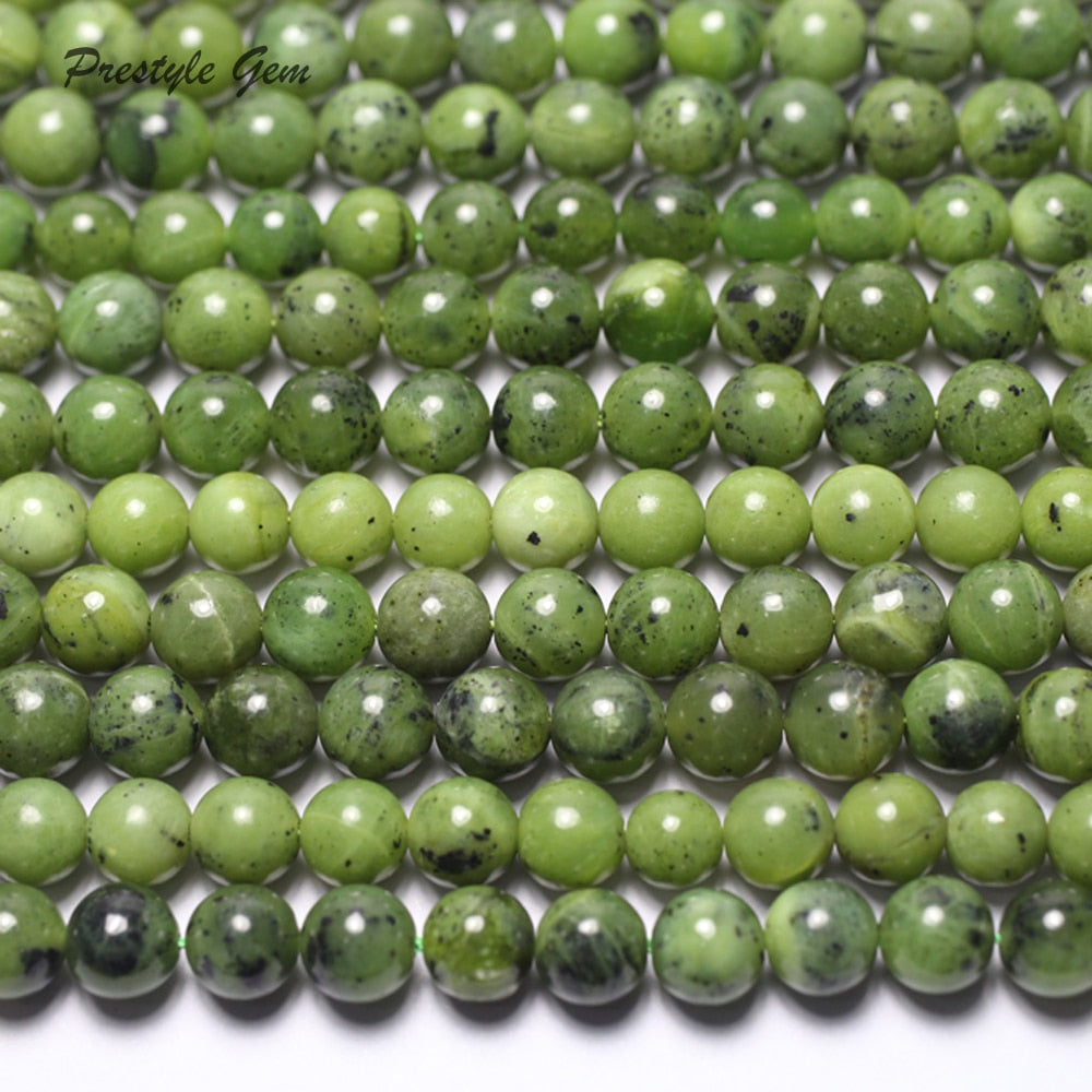 Jade nephrite smooth round beads for jewelry making