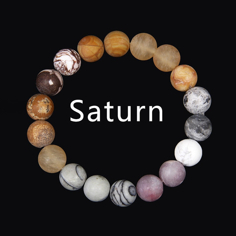 Universe Eight Planets Bracelet Men Natural Stone