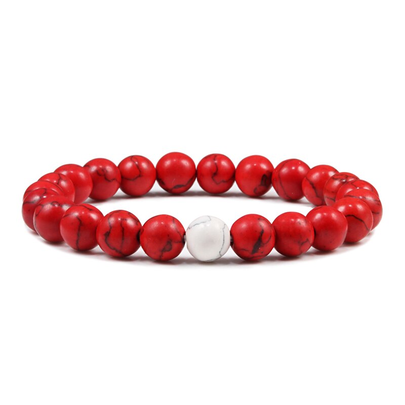 Stone Red Turquoises Prayer Beaded Bracelet Rosary