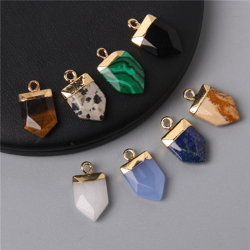 Green Blue Yellow Stone Pendants Charm for Jewelry