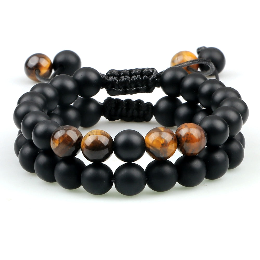 Adjustable Braided Natural Stone Beads Bracelets