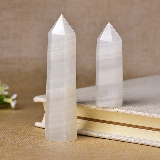 Crystal Point Afghan White Jade Healing Obelisk