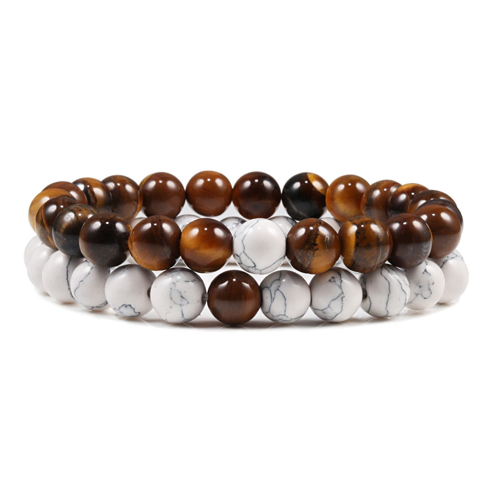 Men Bracelet Tiger Eye Stone Braided Black