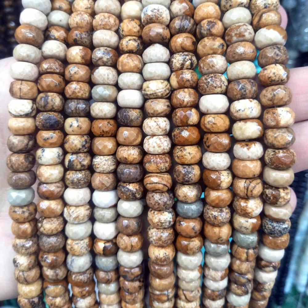 Natural Stone Faceted Rondelle Beads Jades Spacer