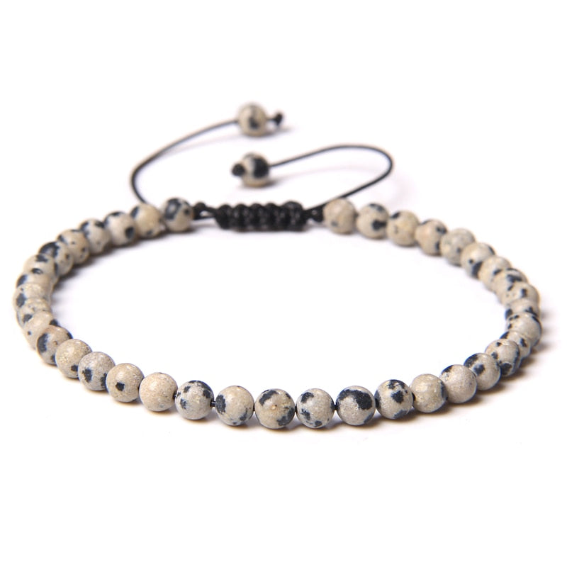 Adjustable 4MM Stone Beads Bracelet For Women