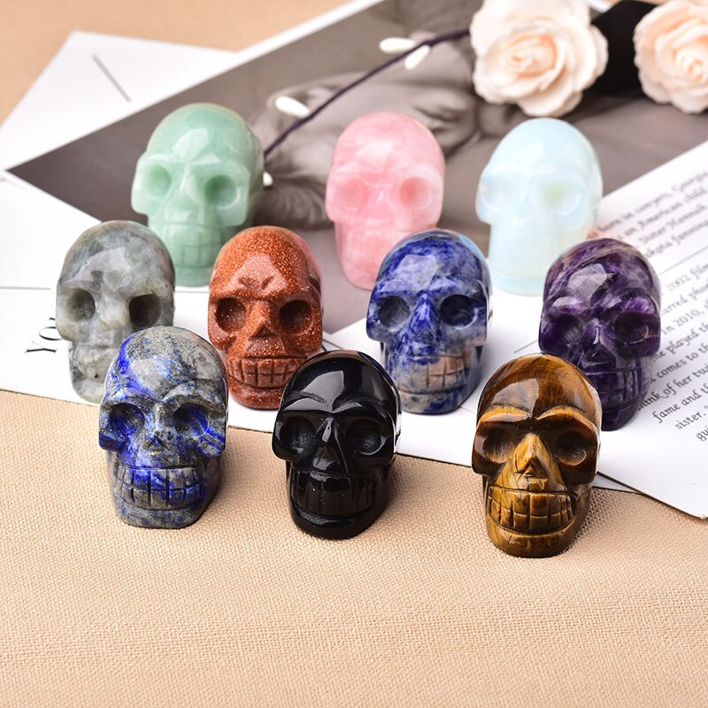 Natural Gemstone Skull Amethyst Tigers