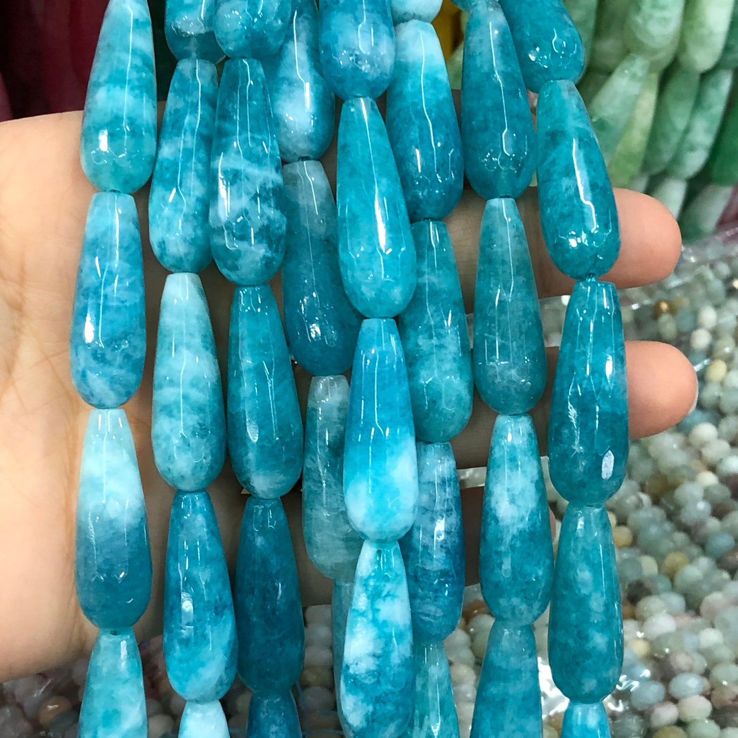 Natural Faceted Colorful Chalcedony Jades Stone