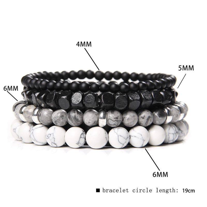 Fashion Natural Stone Beads Men Bracelet Multilayer