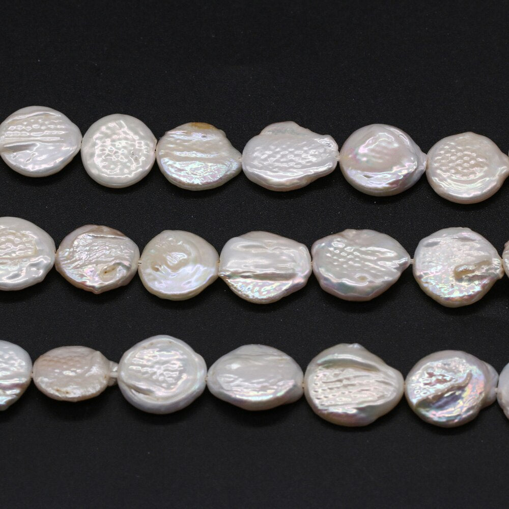 Natural Freshwater Pearl Beaded Baroque Button Beads