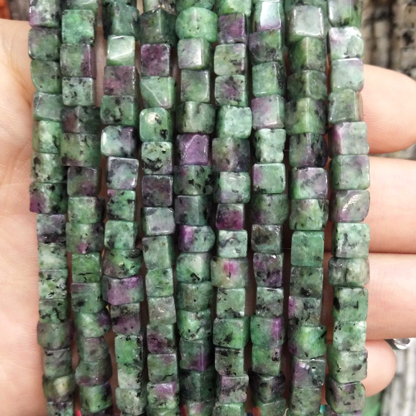 Natural Stone Square Jades Agates Spacer Loose Beads