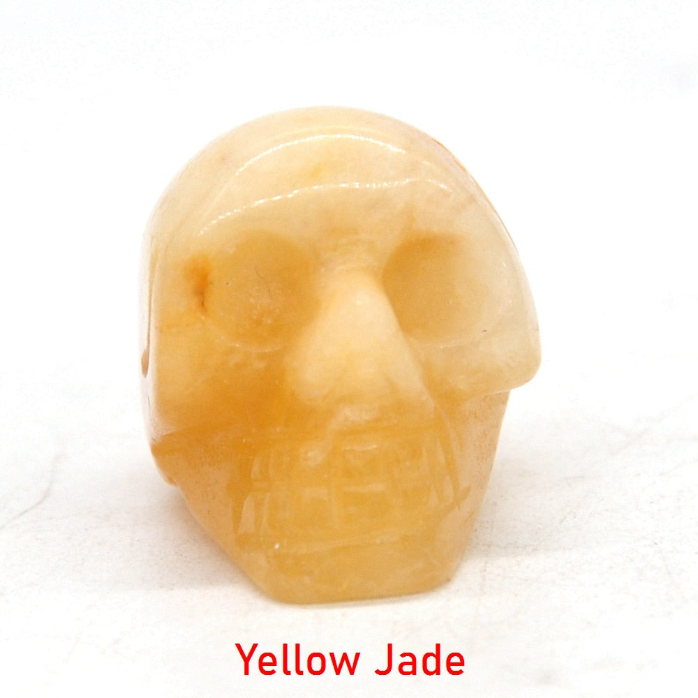 Skull Statue Natural Stone Carved Decoration Healing