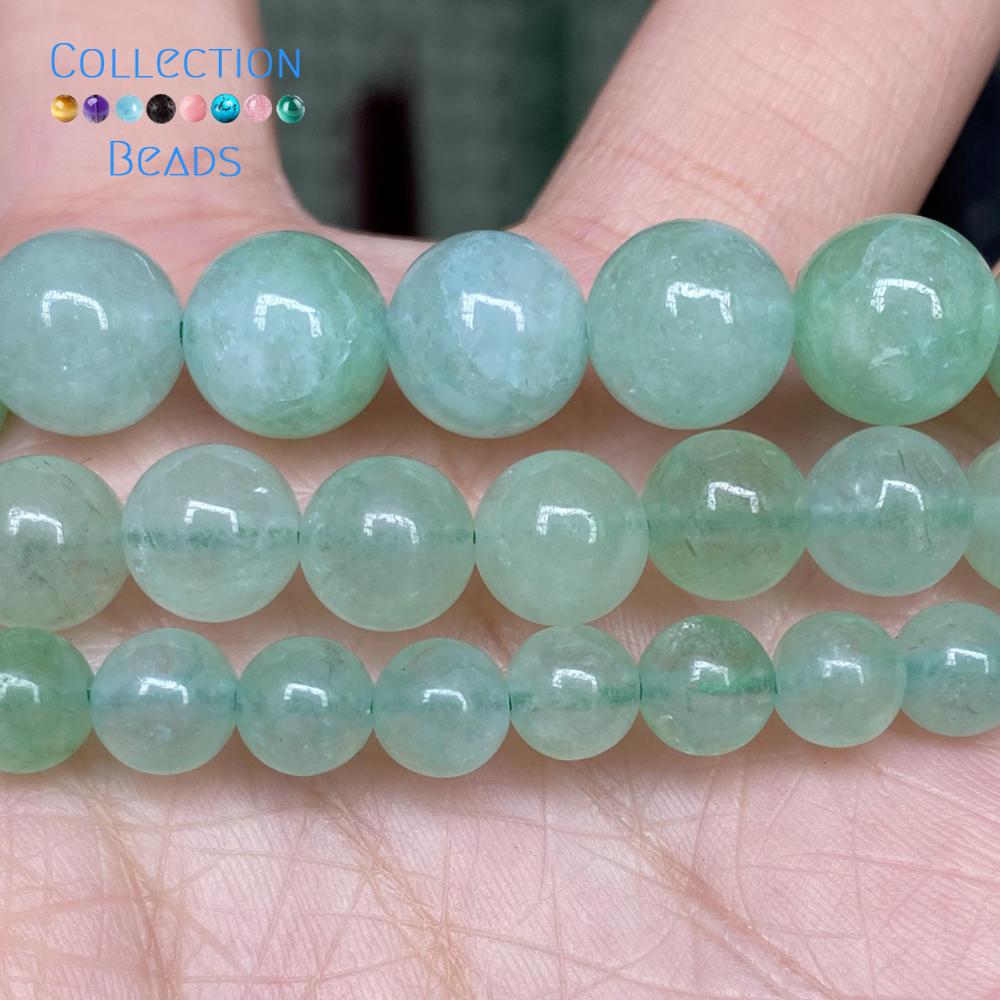 Natural Green Jades Stone Loose Round Beads