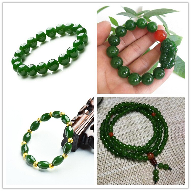 Genuine Natural Green Jade Bracelet Mens Jades