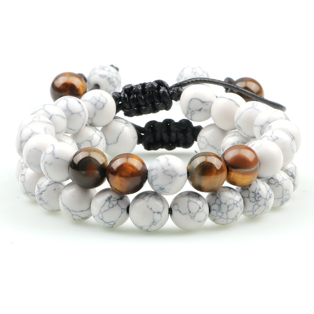 Adjustable Braided Natural Stone Beads Bracelets