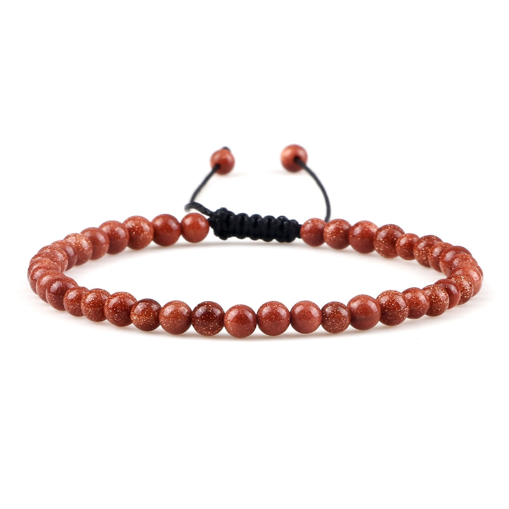 Natural Stone Round Beads Bracelet Minimalism