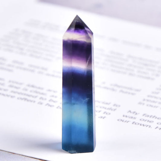 Natural Crystal Colored fluorite Point Healing Stone