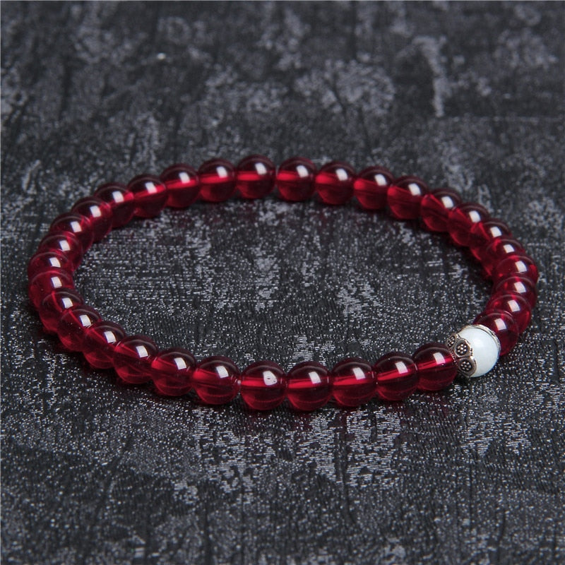 Natural Stone Handmade Bracelet Red Yoga Meditation