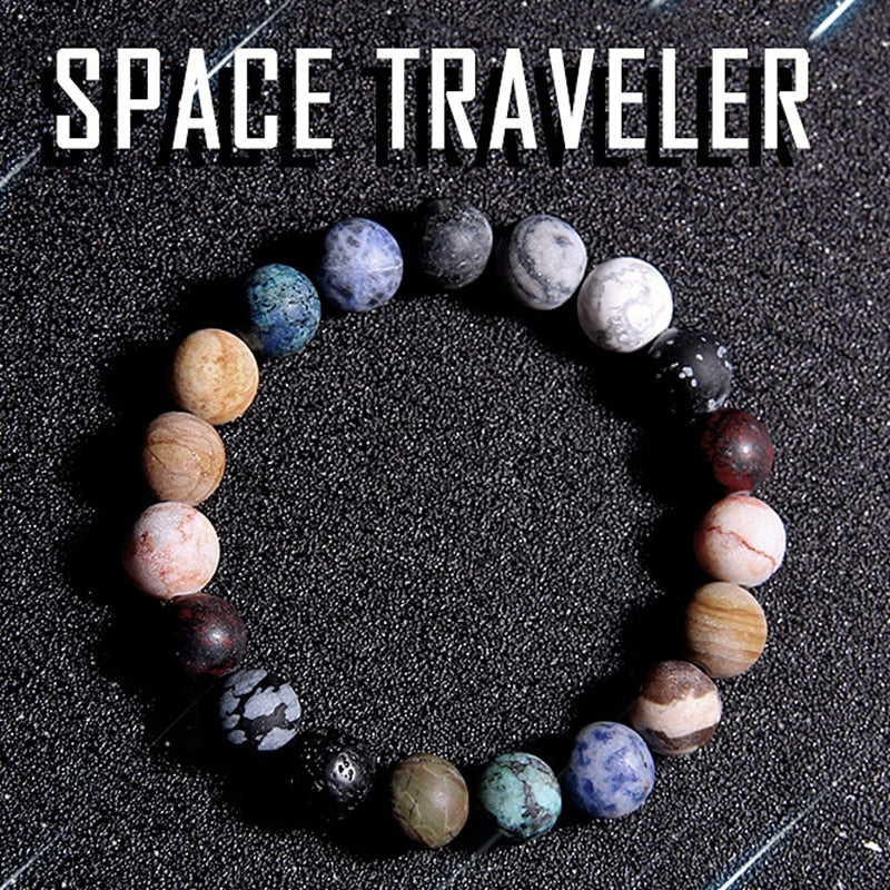 Universe Eight Planets Bracelet Men Natural Stone