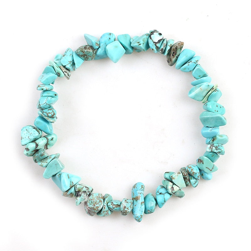 Irregular Natural Gem Stone Bracelet Stretch Chip Beads