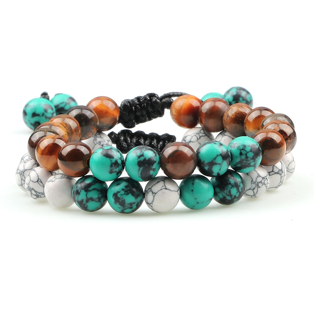 Adjustable Braided Natural Stone Beads Bracelets