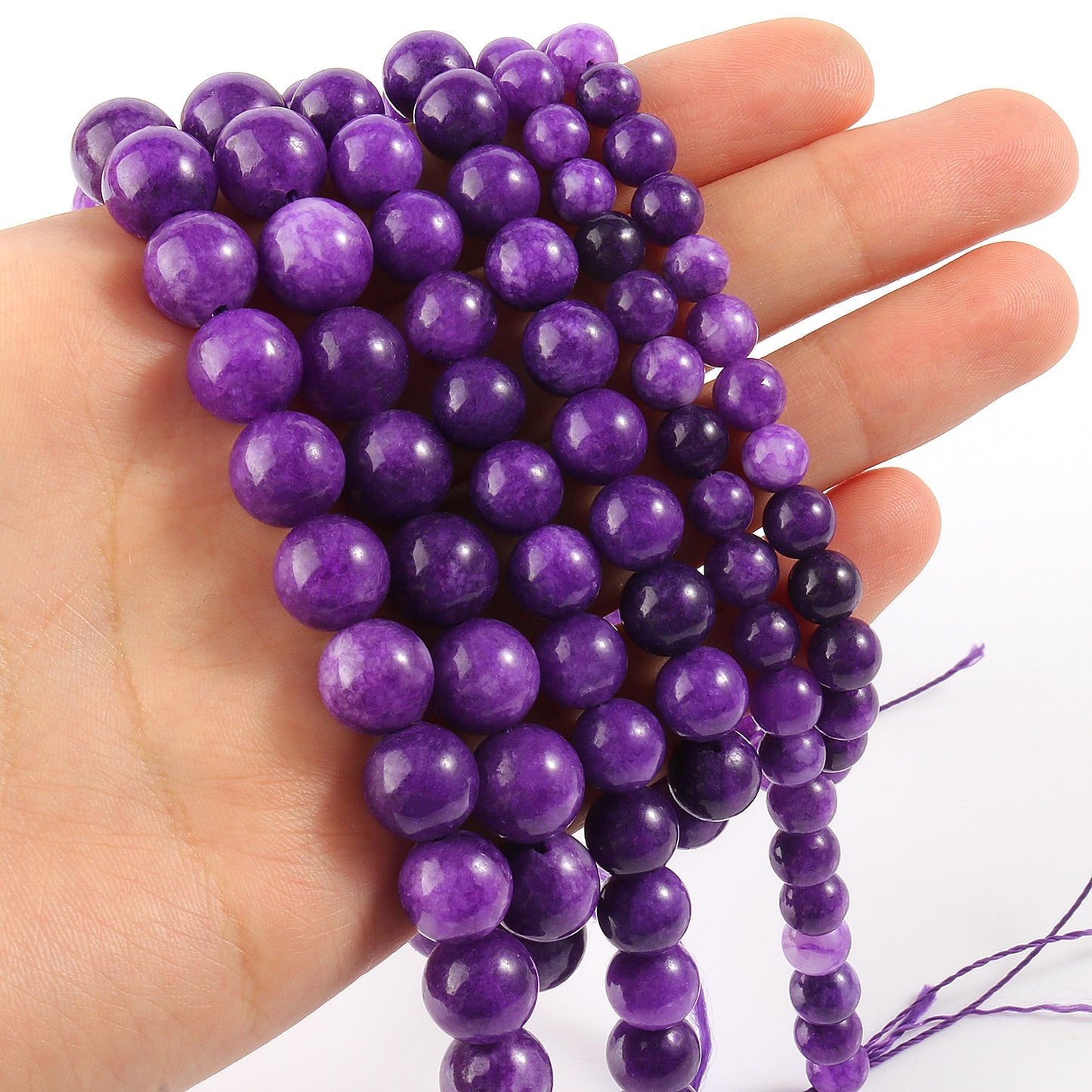 Stone Dark Purple Sugilite Jades Round Loose Beads