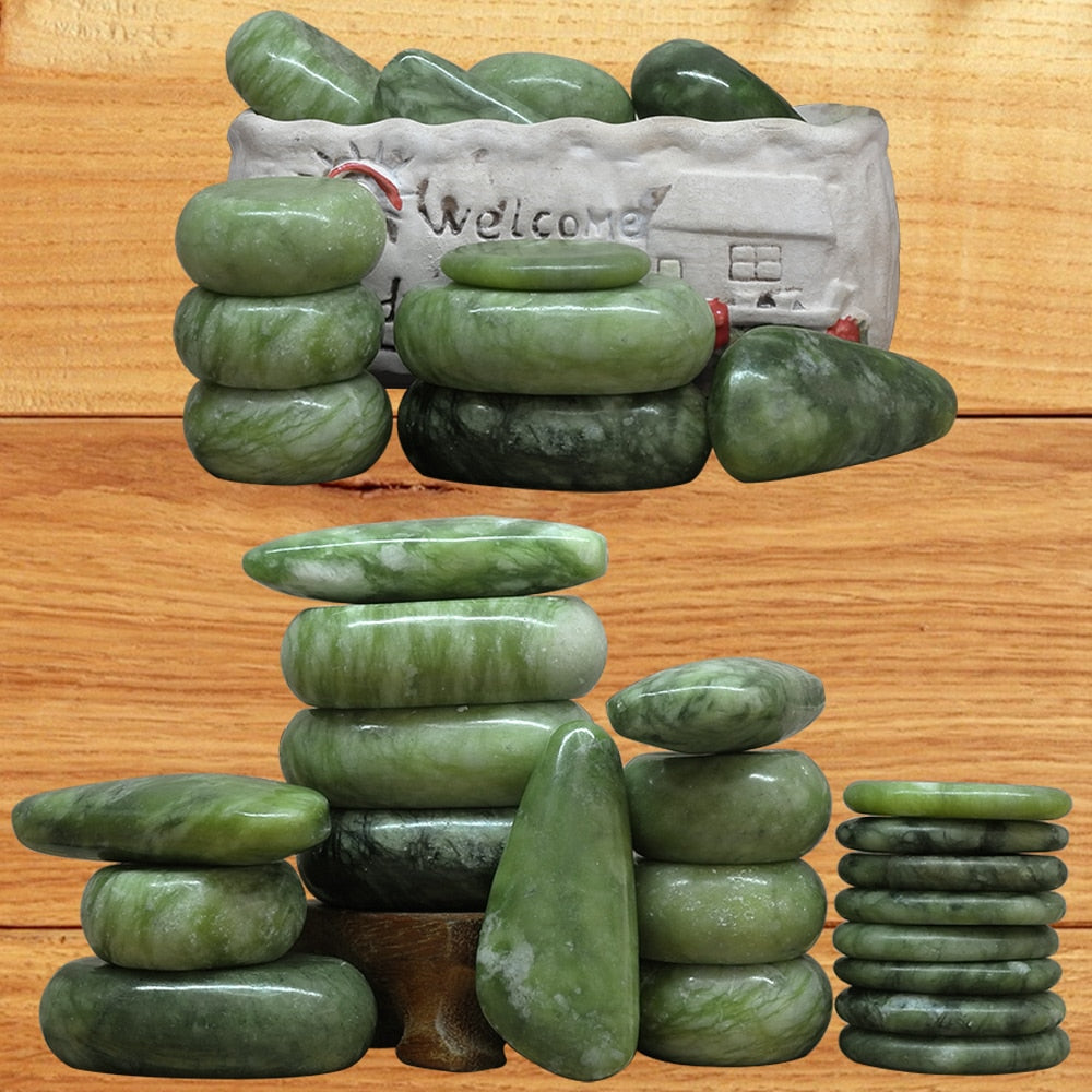 Jade glaze hot stone massage Set massager