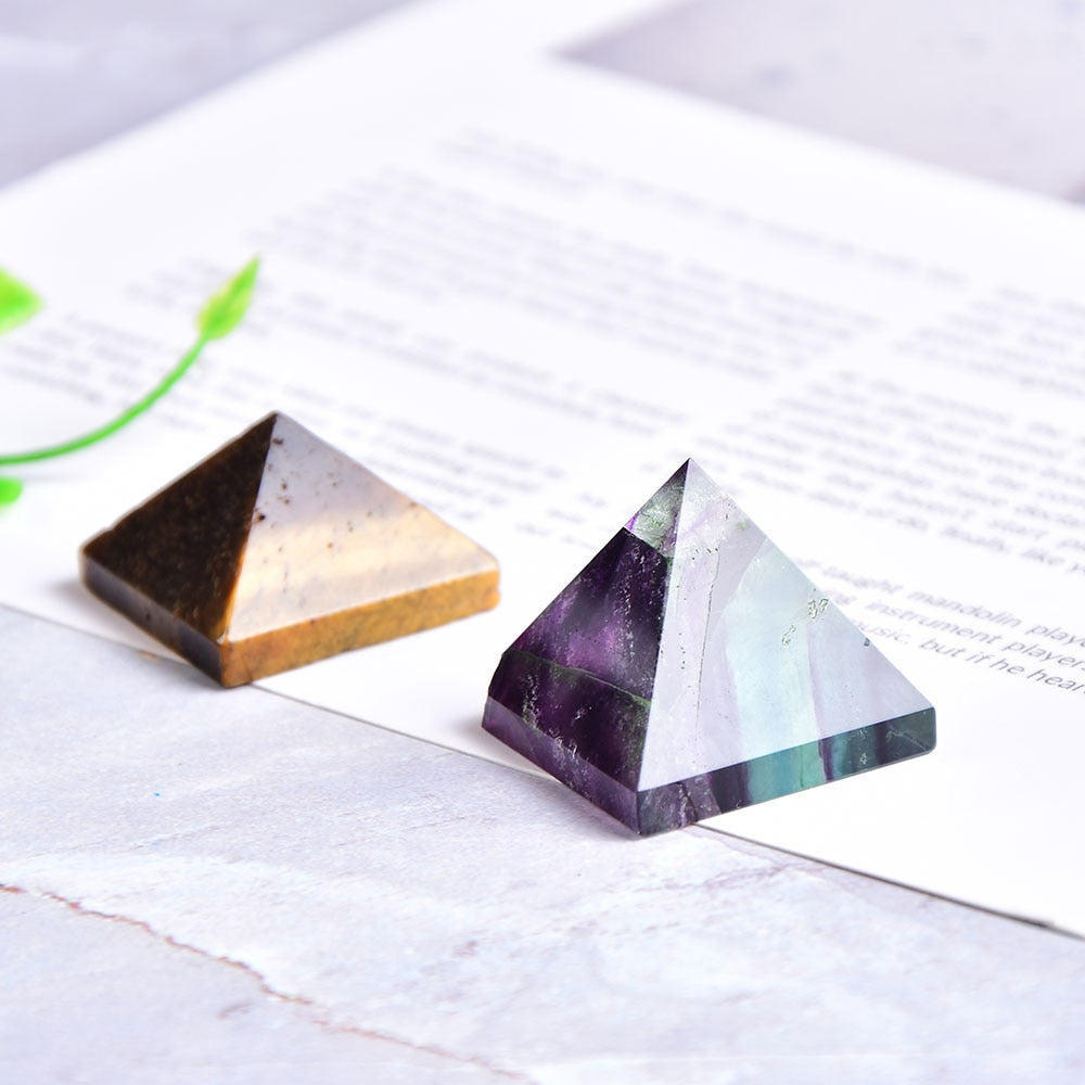 Fluorite Crystal Pyramid Quartz Healing Stone