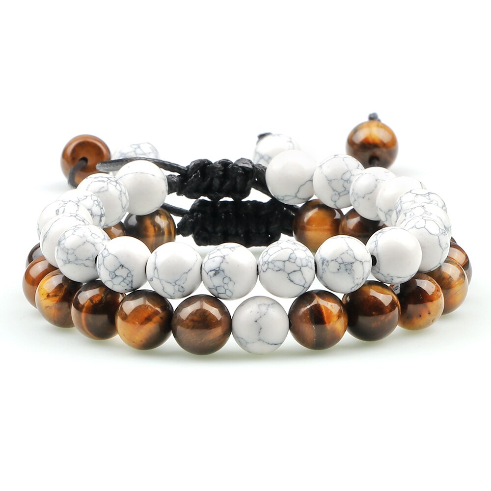 Adjustable Braided Natural Stone Beads Bracelets