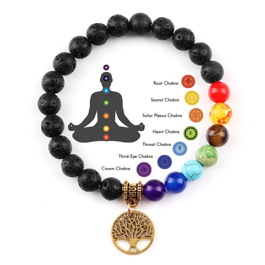 7 Chakra Life Tree Bracelets Natural Stone Healing