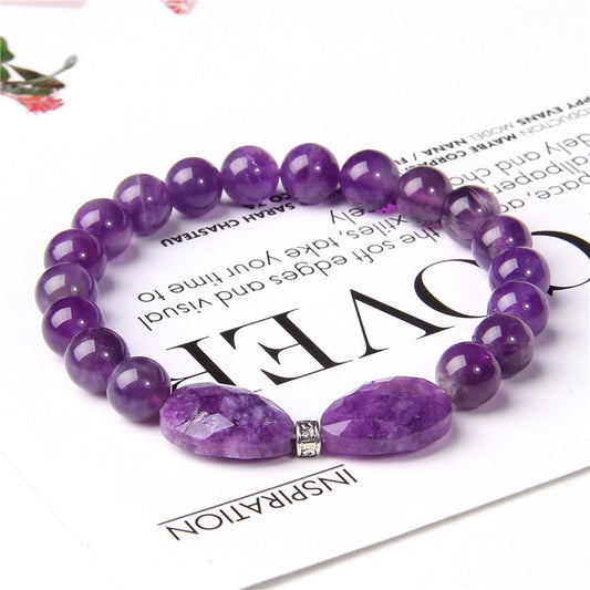 Faceted Natural Reiki Amethysts Butterfly Charm Bracelets